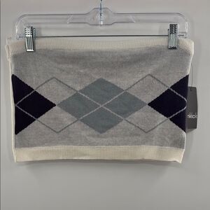 3For$20 Nikka K Argyle Knit Tube Top in Gray and Black size: XL